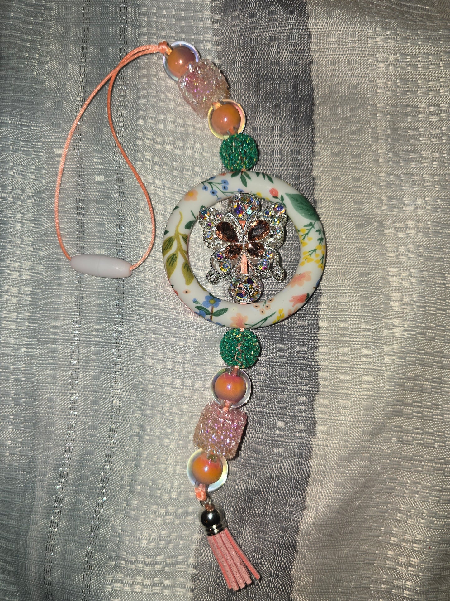 floral peach butterfly