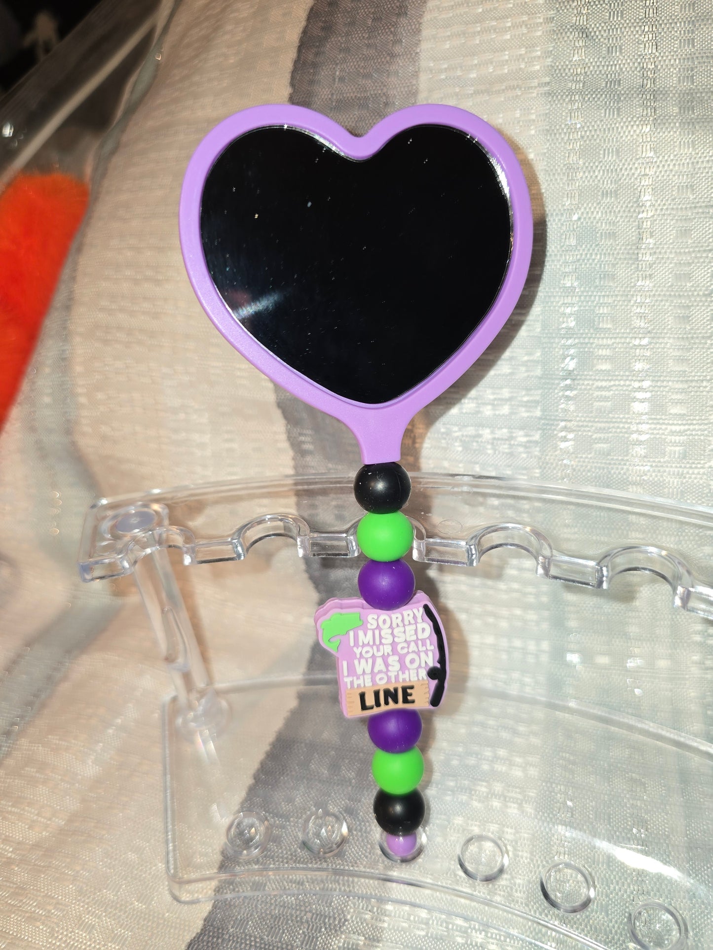 Sorry Purple Heart Hand Mirror