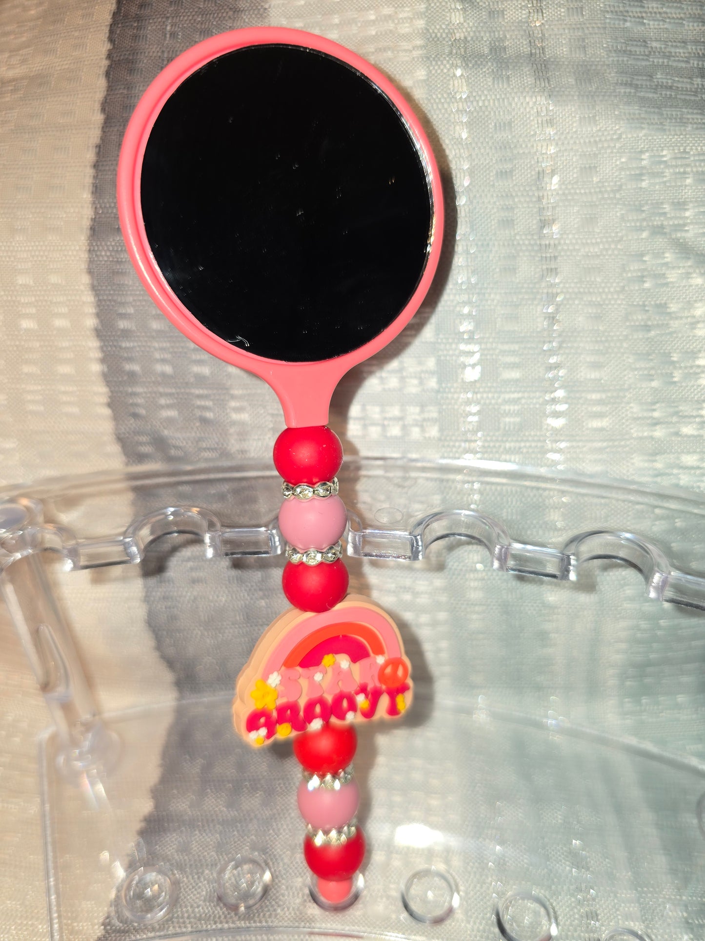 Groovy Round Hand Mirror