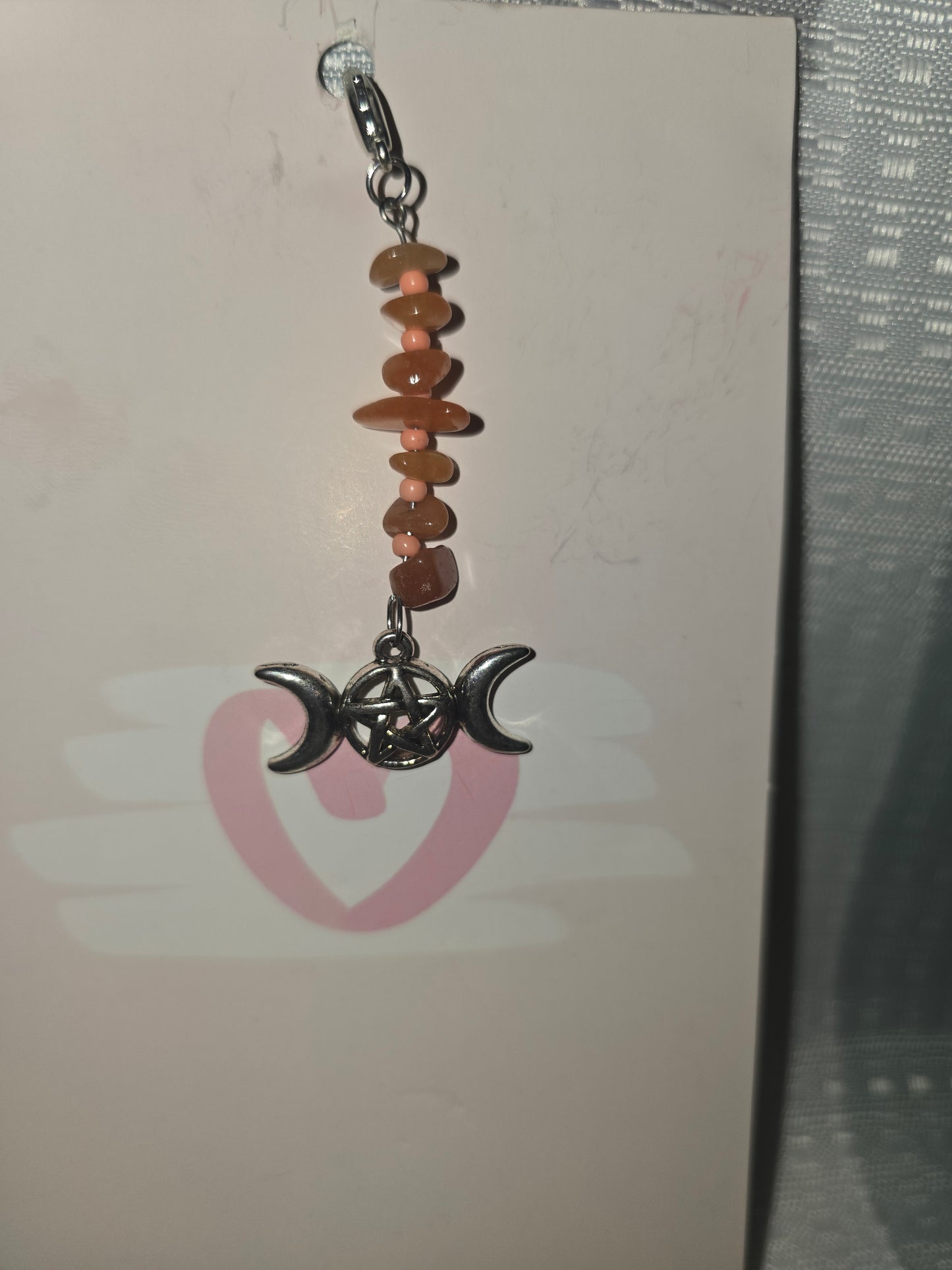 Carnelian Moon Phase Hair Charm
