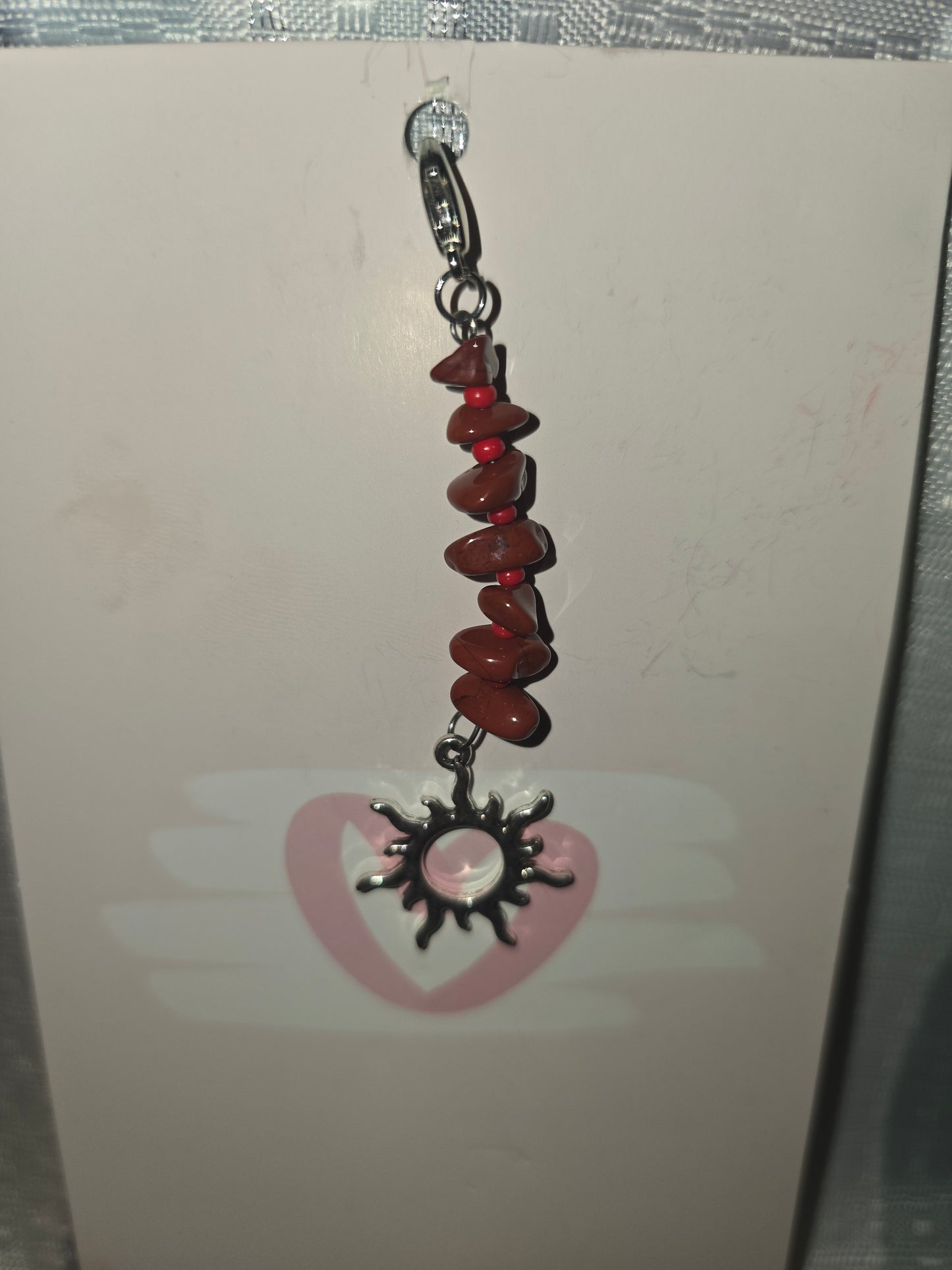 Red Jasper Sun Hair Charm