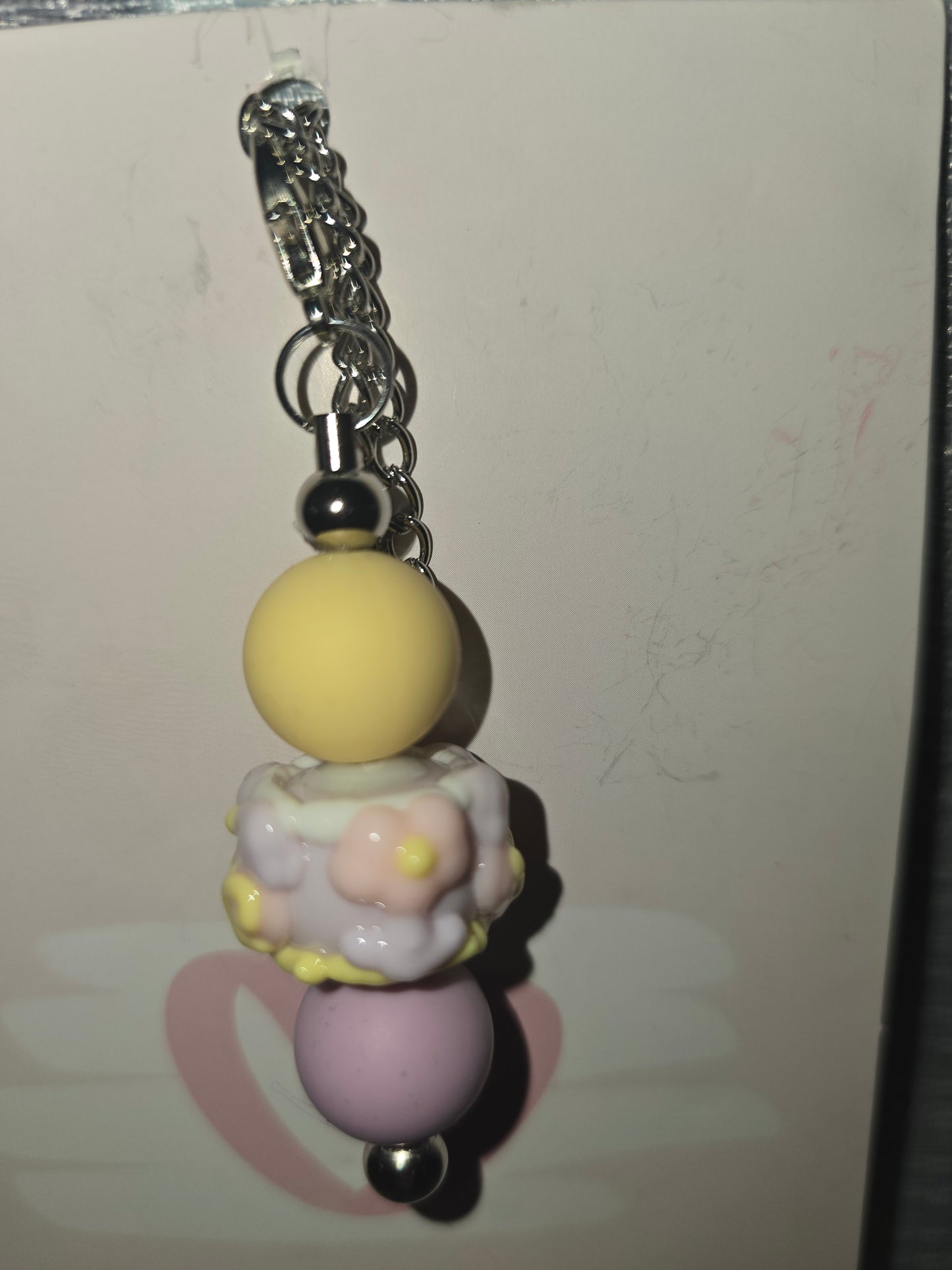 pink floral cup charm
