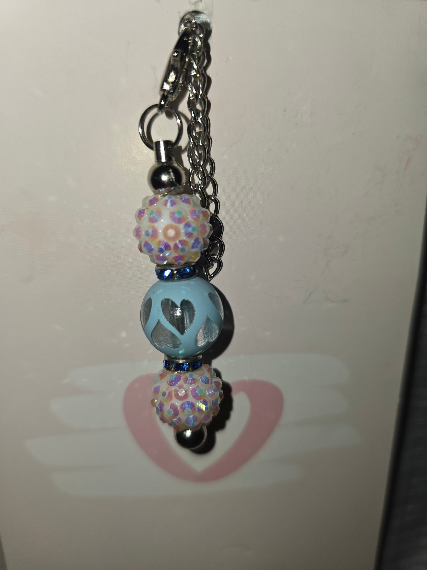 Blue heart cup charm