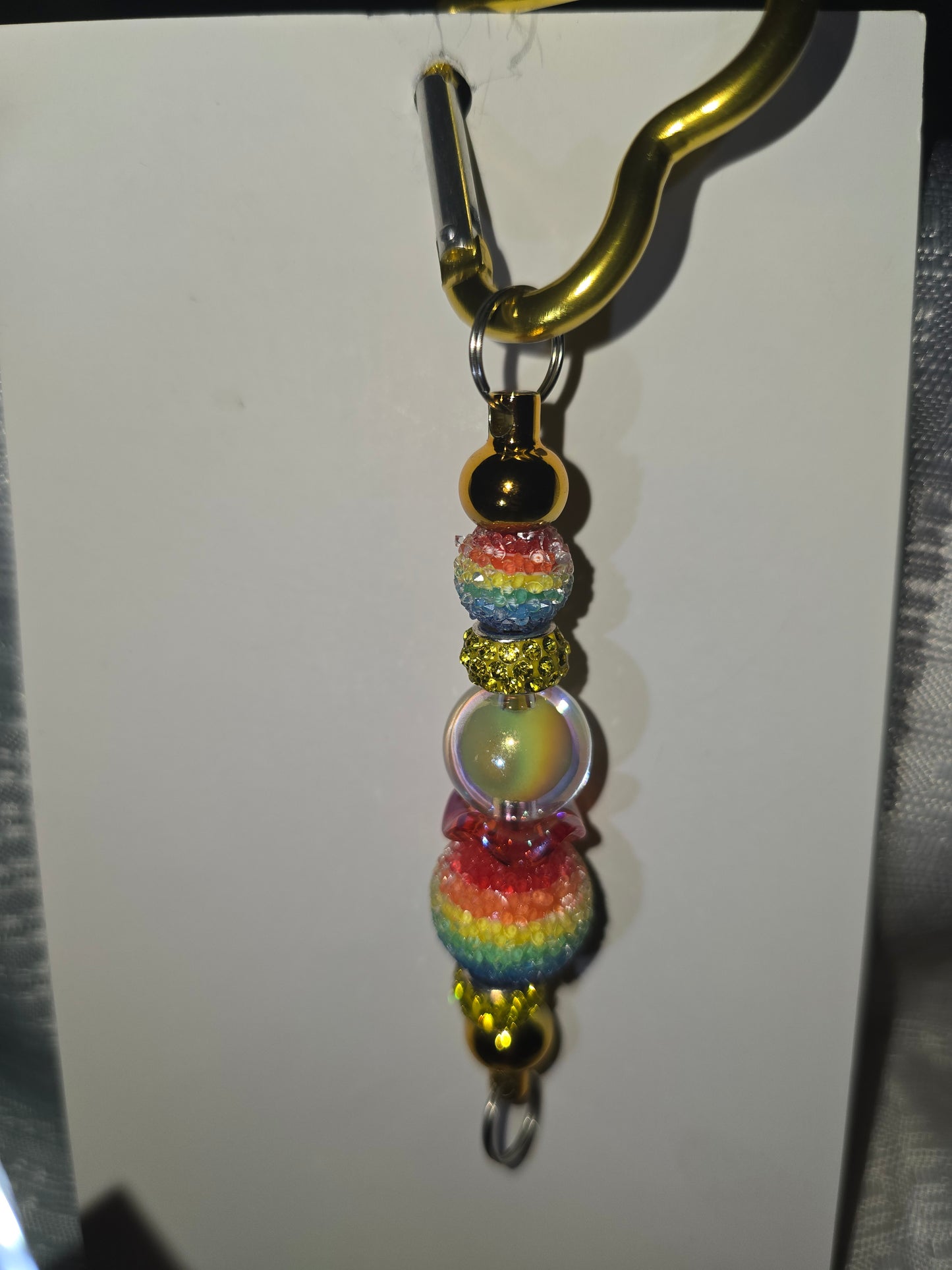 yellow rainbow Heart Keychain