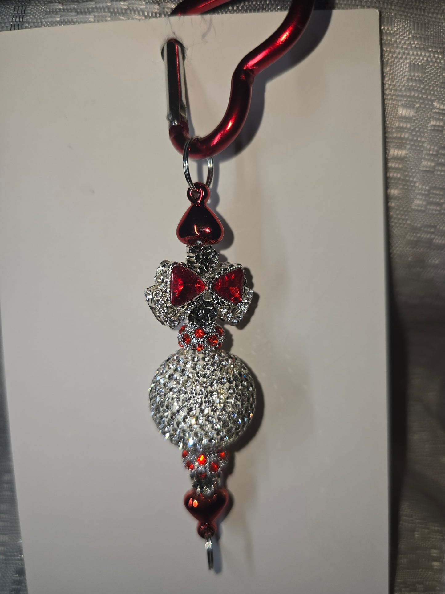 Red bow Heart Keychain