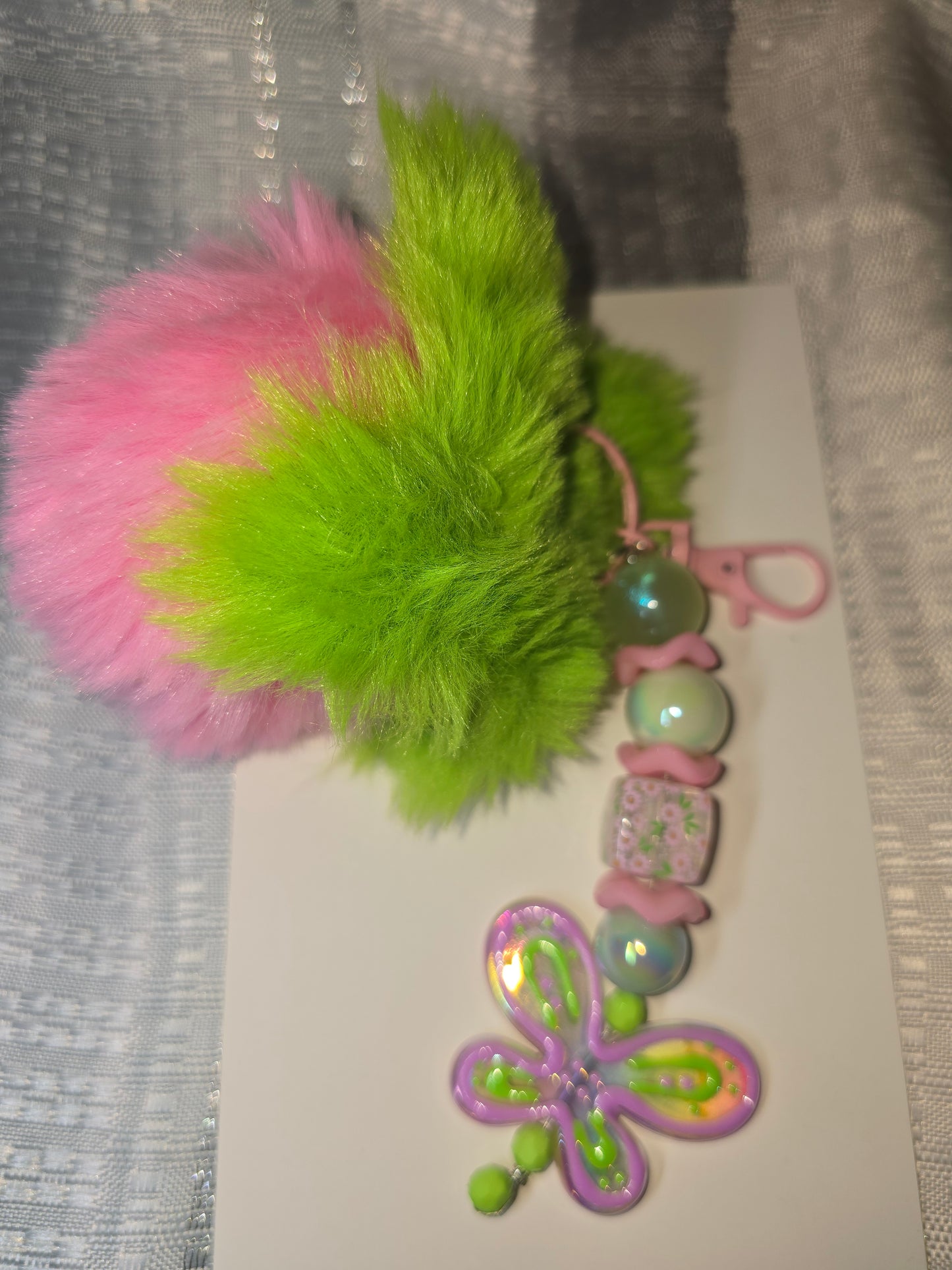 Dragon fly puff Keychain