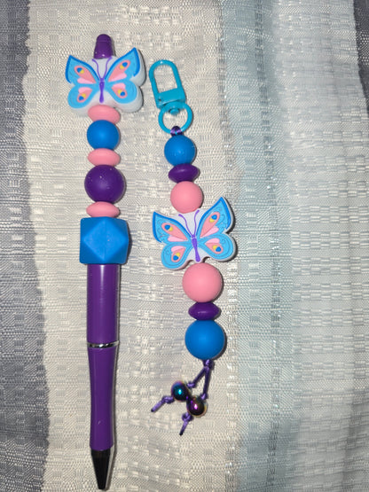 pink and blue butterfly