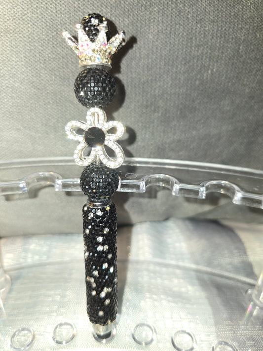 Black Daisy Rhinestone