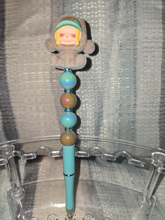 Teal skull panda Lux Pen