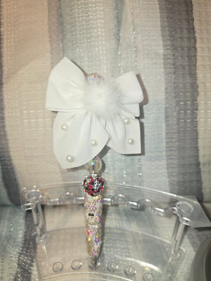 HK White Bow  Lux Pen