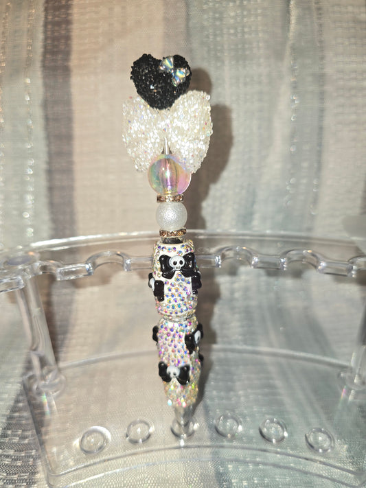 Rhinestone skull pen
