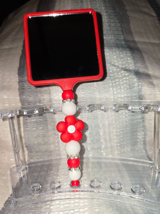 Red Daisy Hand Mirror