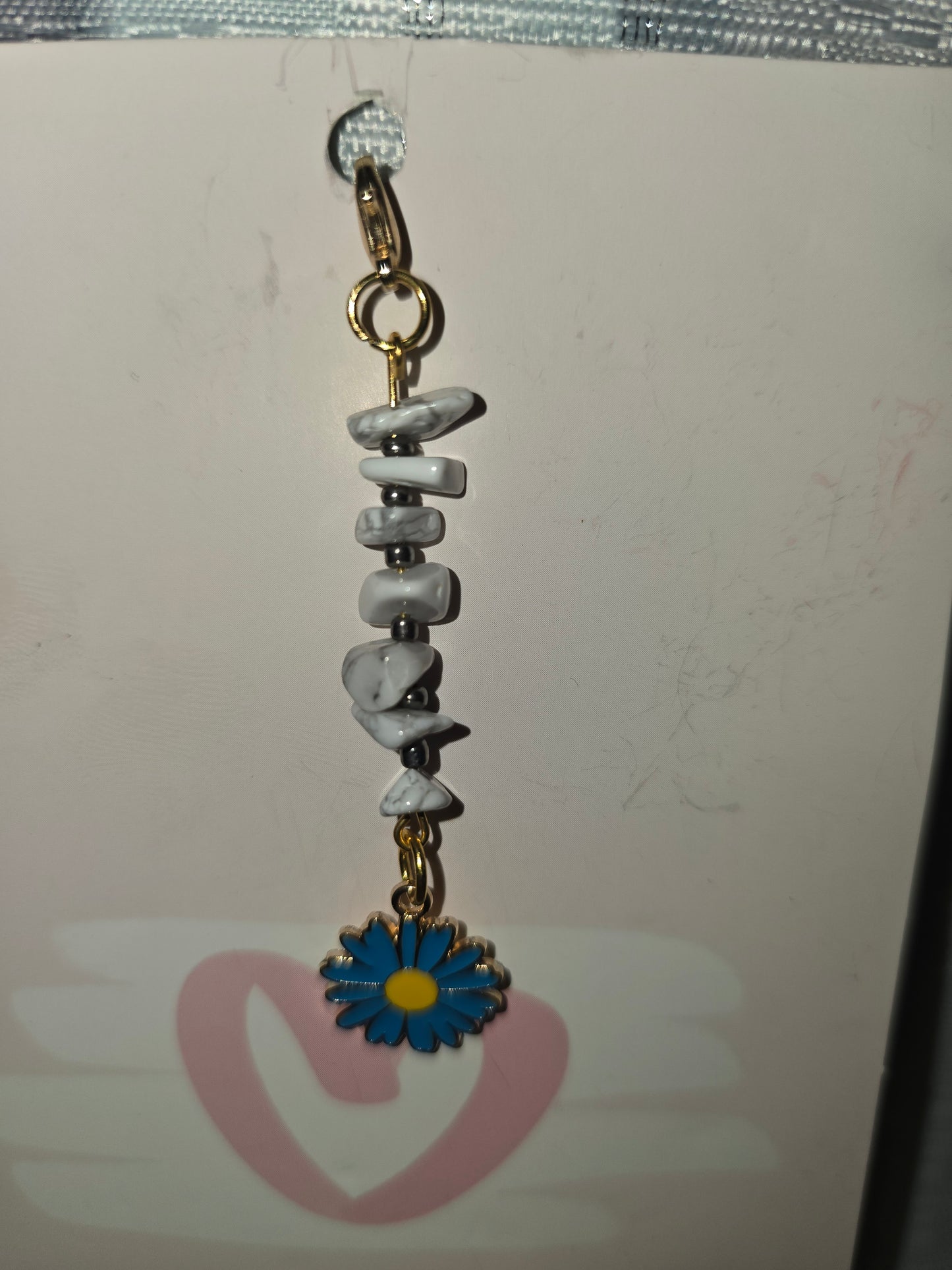 Howlite Daisy Hair Charm