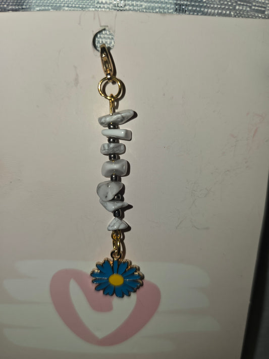 Howlite Daisy Hair Charm