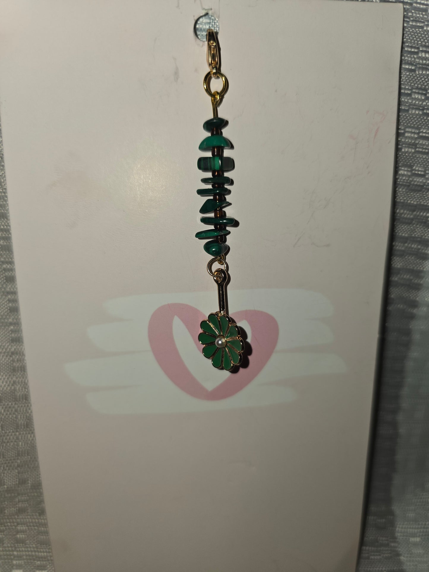 Malachite Daisy Hair Charm