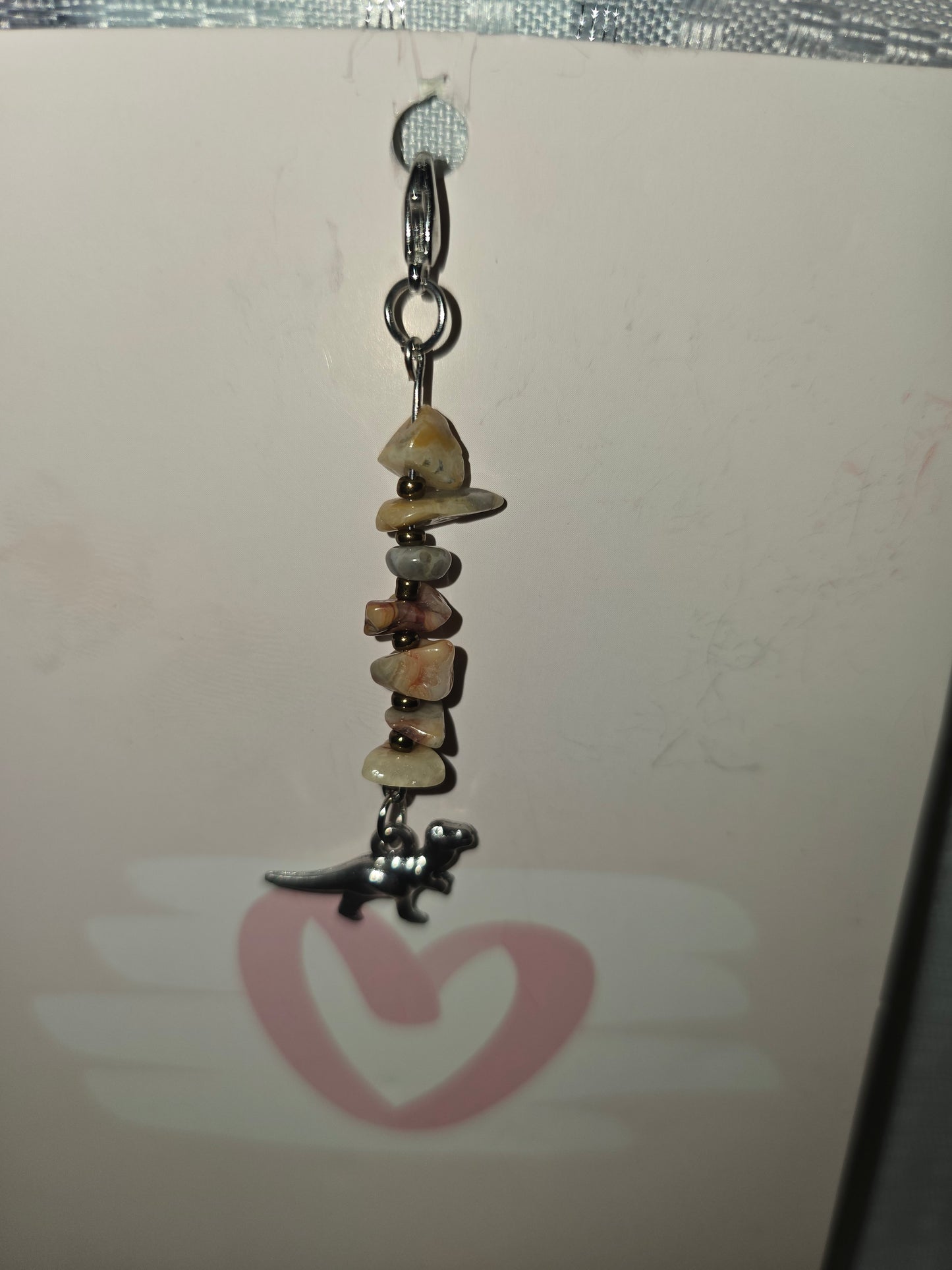 Agate Dino Hair Charm
