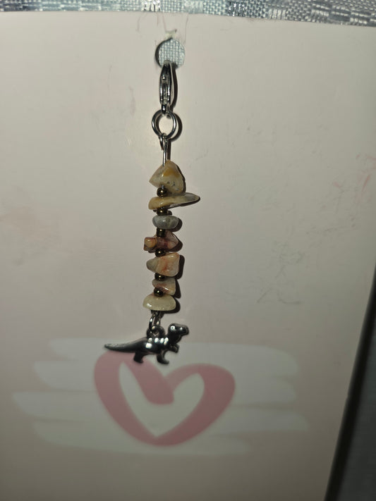Agate Dino Hair Charm