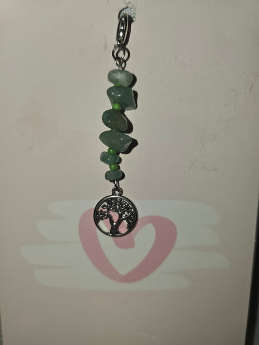 Green Aventurine Tree of life Hair Charm