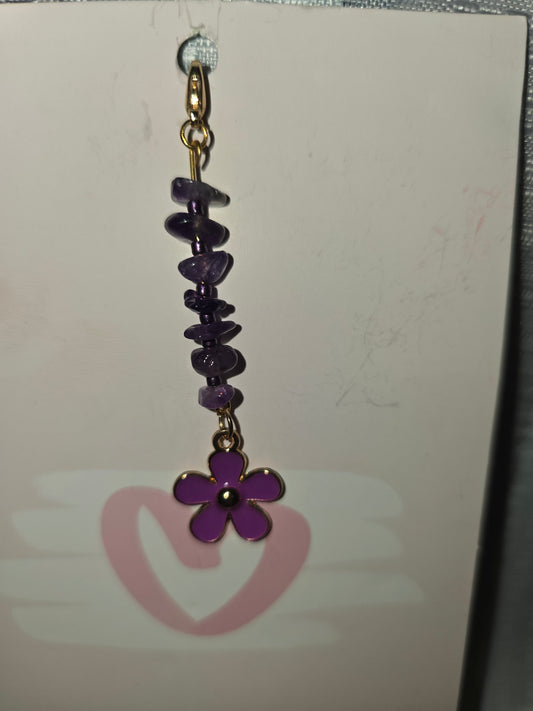 Amethyst with Daisy Hair Charm