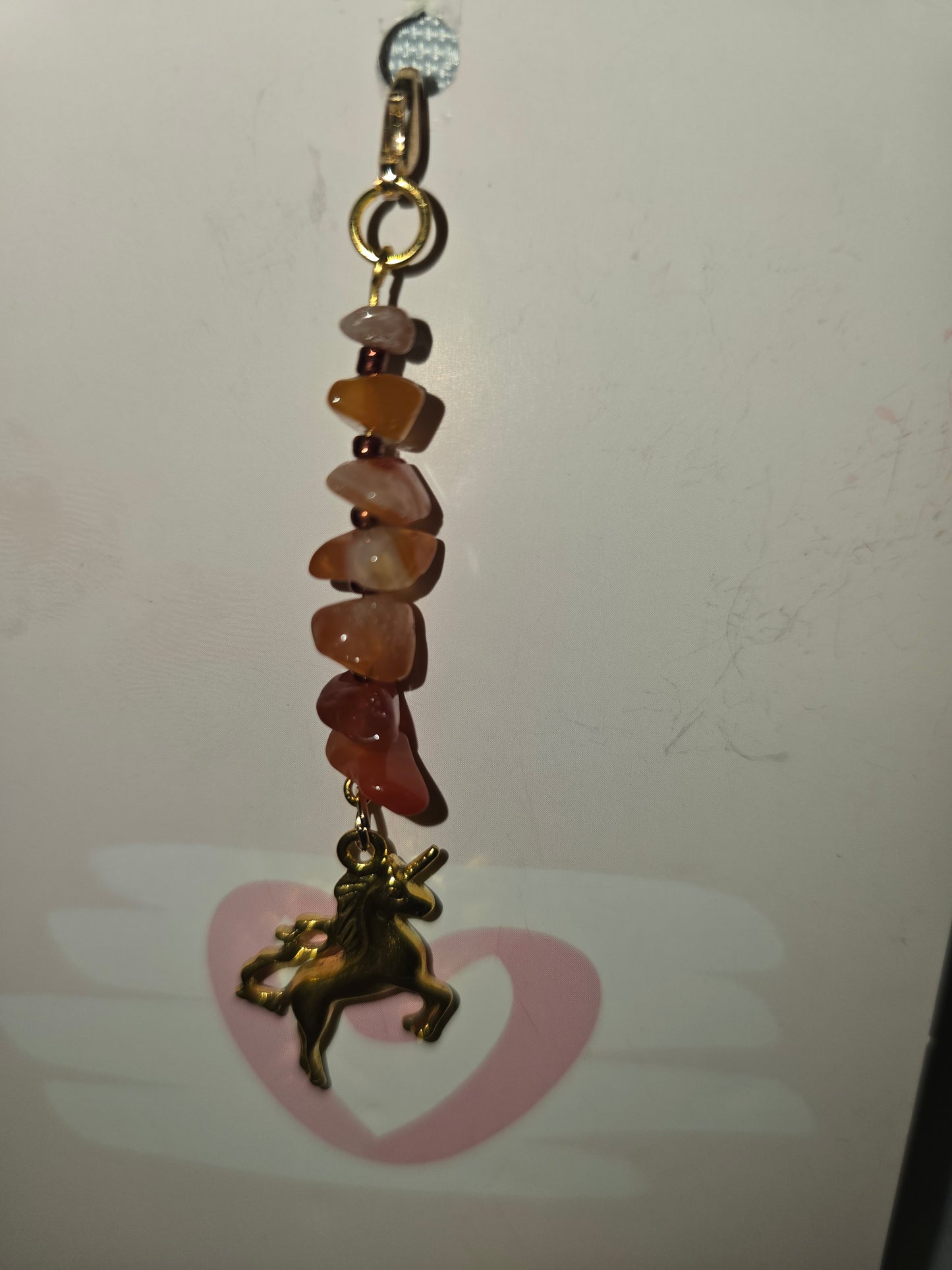 Carnelian Unicorn Hair Charm