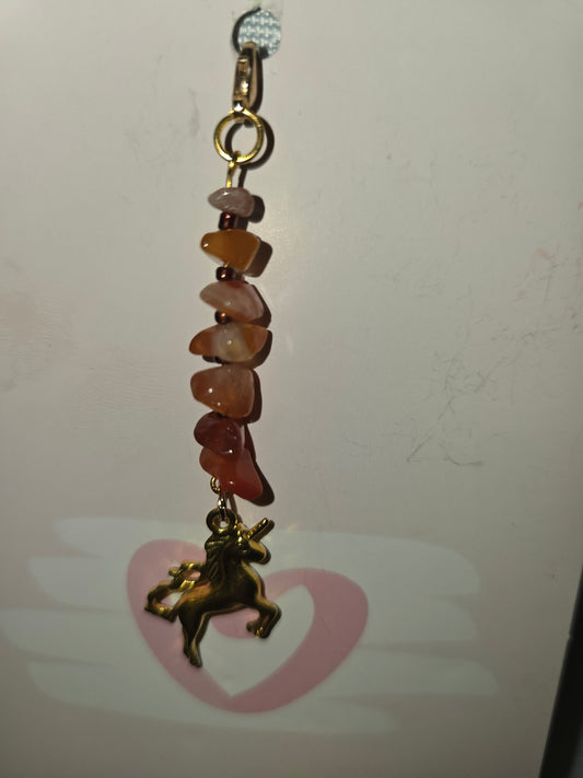 Carnelian Unicorn Hair Charm