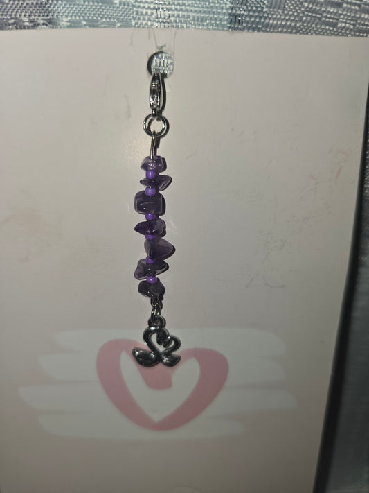 Amethyst Swan Hair Charm