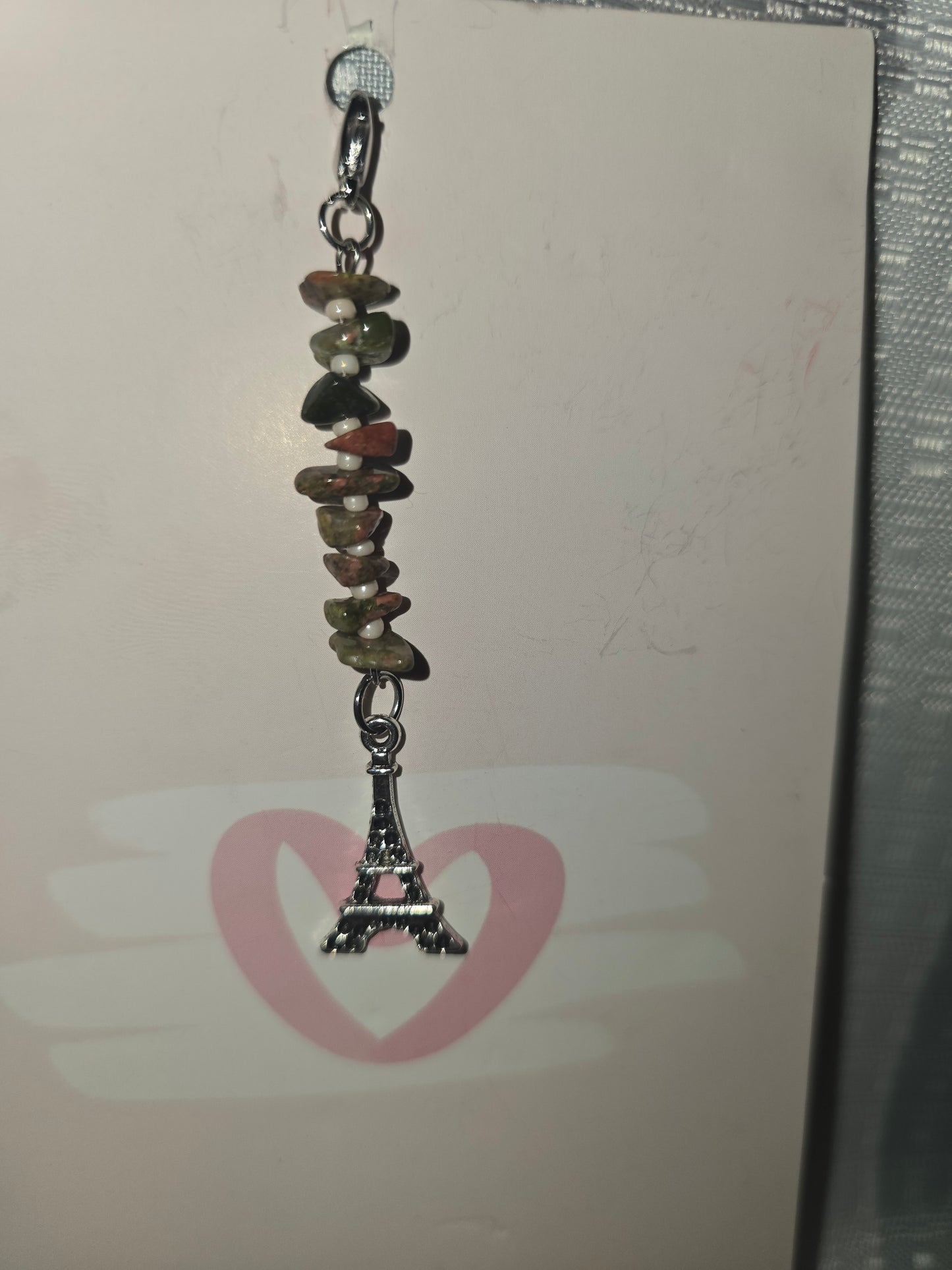 Unakite Eiffel Hair Charm