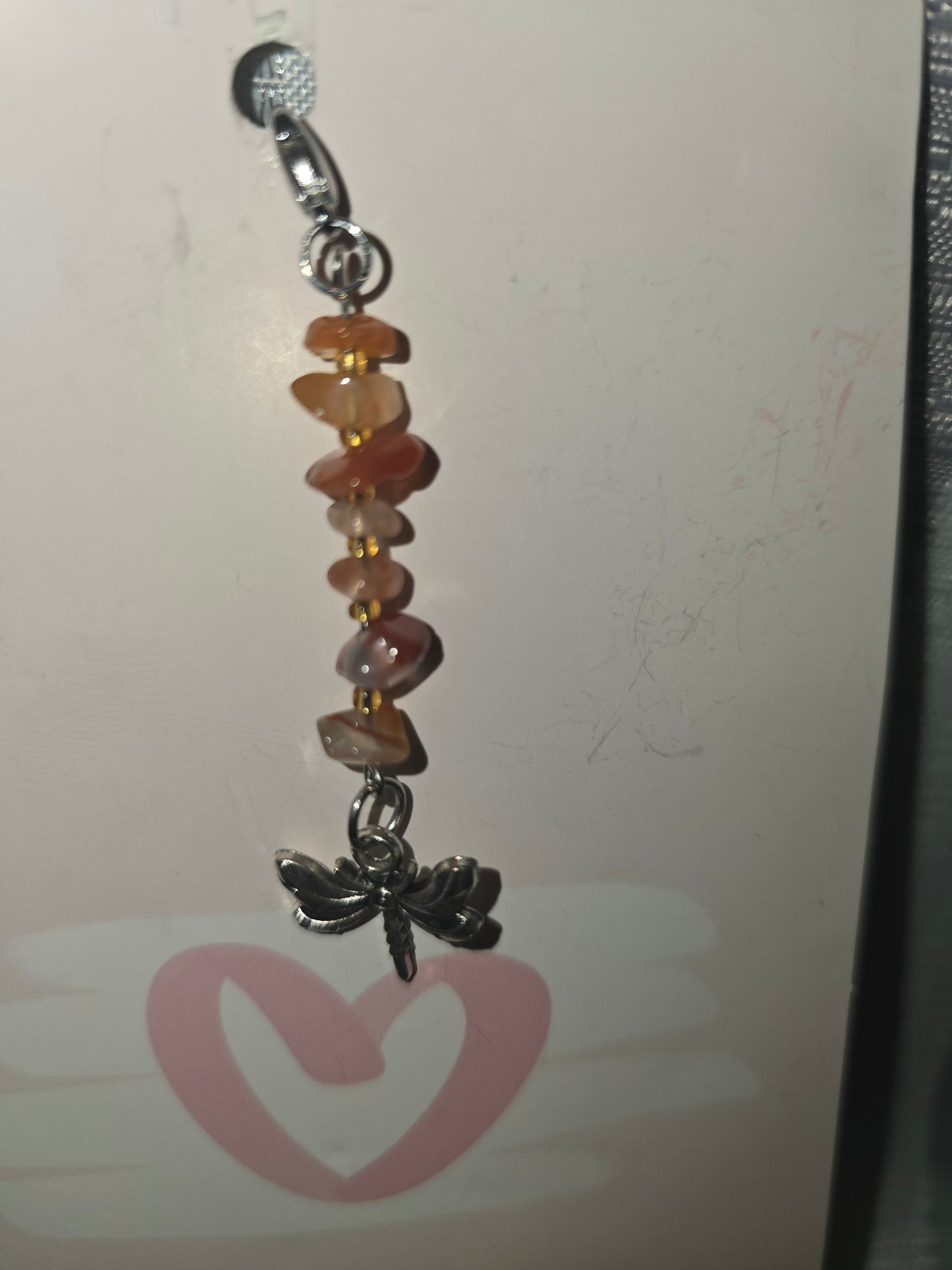 Carnelian Dragonfly Hair Charm
