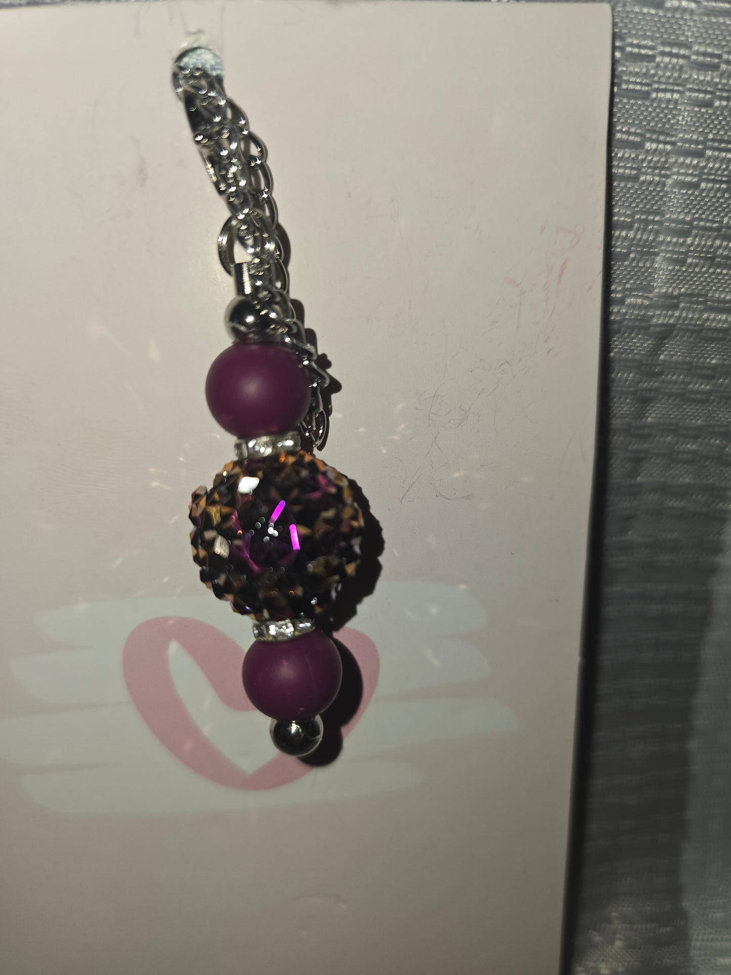 Magenta sparkle Cup Charm