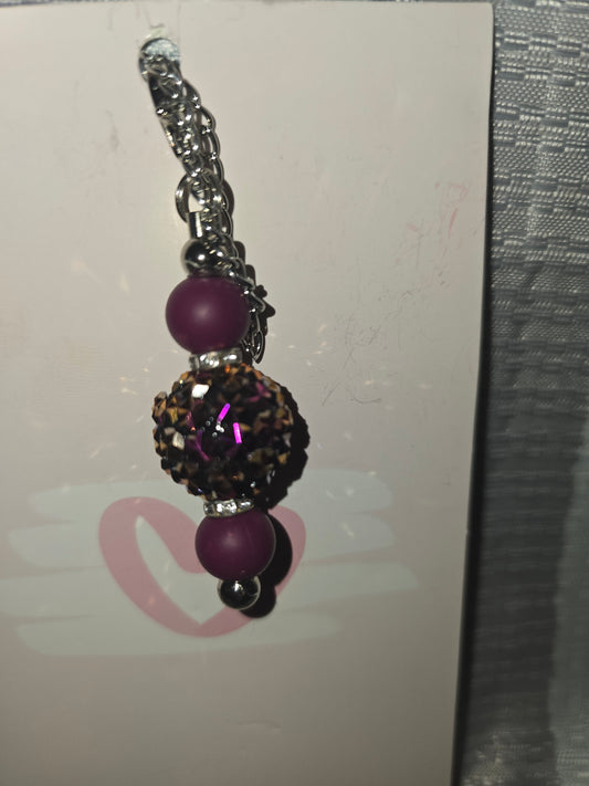 Magenta sparkle Cup Charm