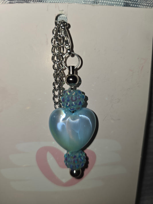 Blue Heart cup charm