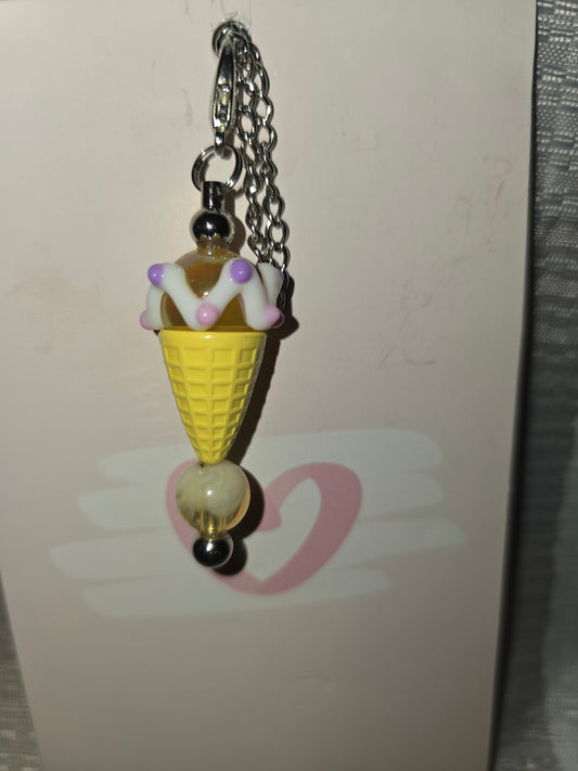 yellow ice cream cup charm