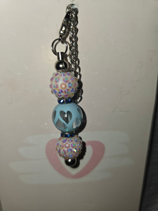 Blue heart cup charm