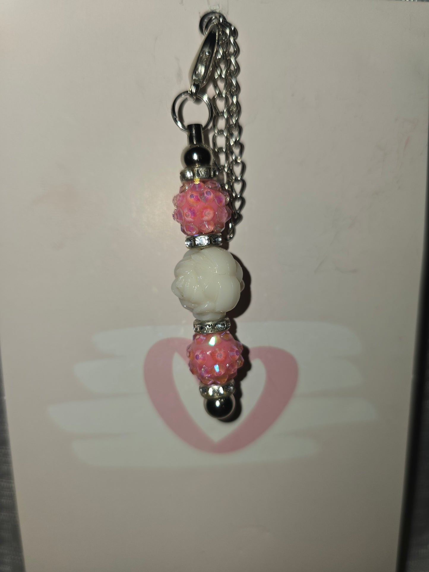 White Rose Cup Charm