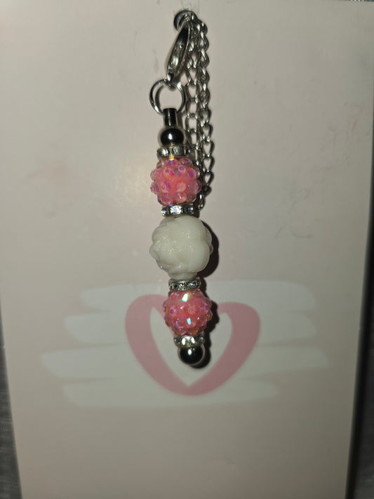 White Rose Cup Charm