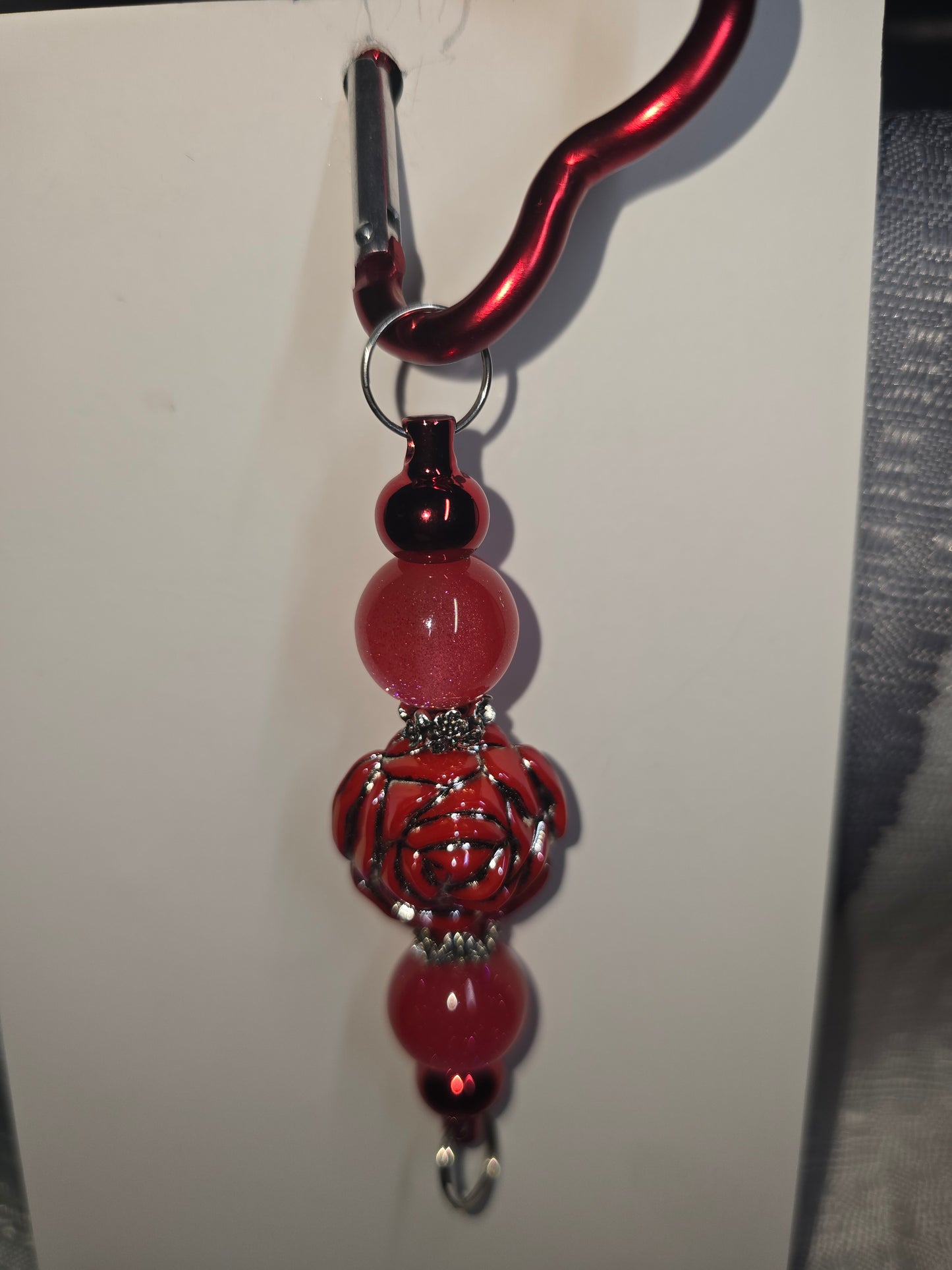 Red rose Heart Keychain
