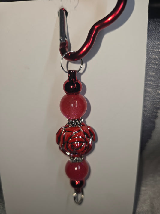 Red rose Heart Keychain