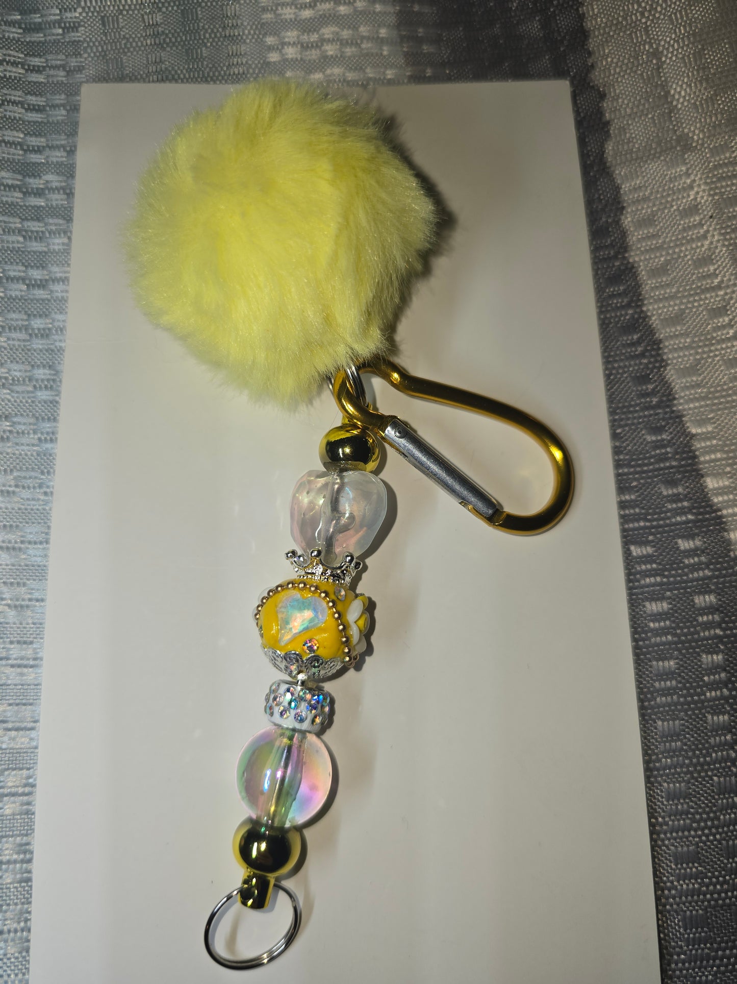Daisy Heart puff Keychain
