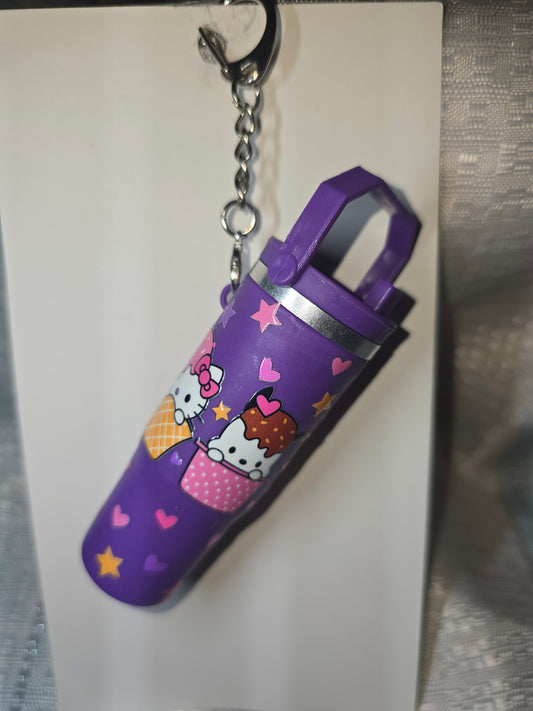 Hello Kitty "mini Stanley" Chapstick Holder Keychain