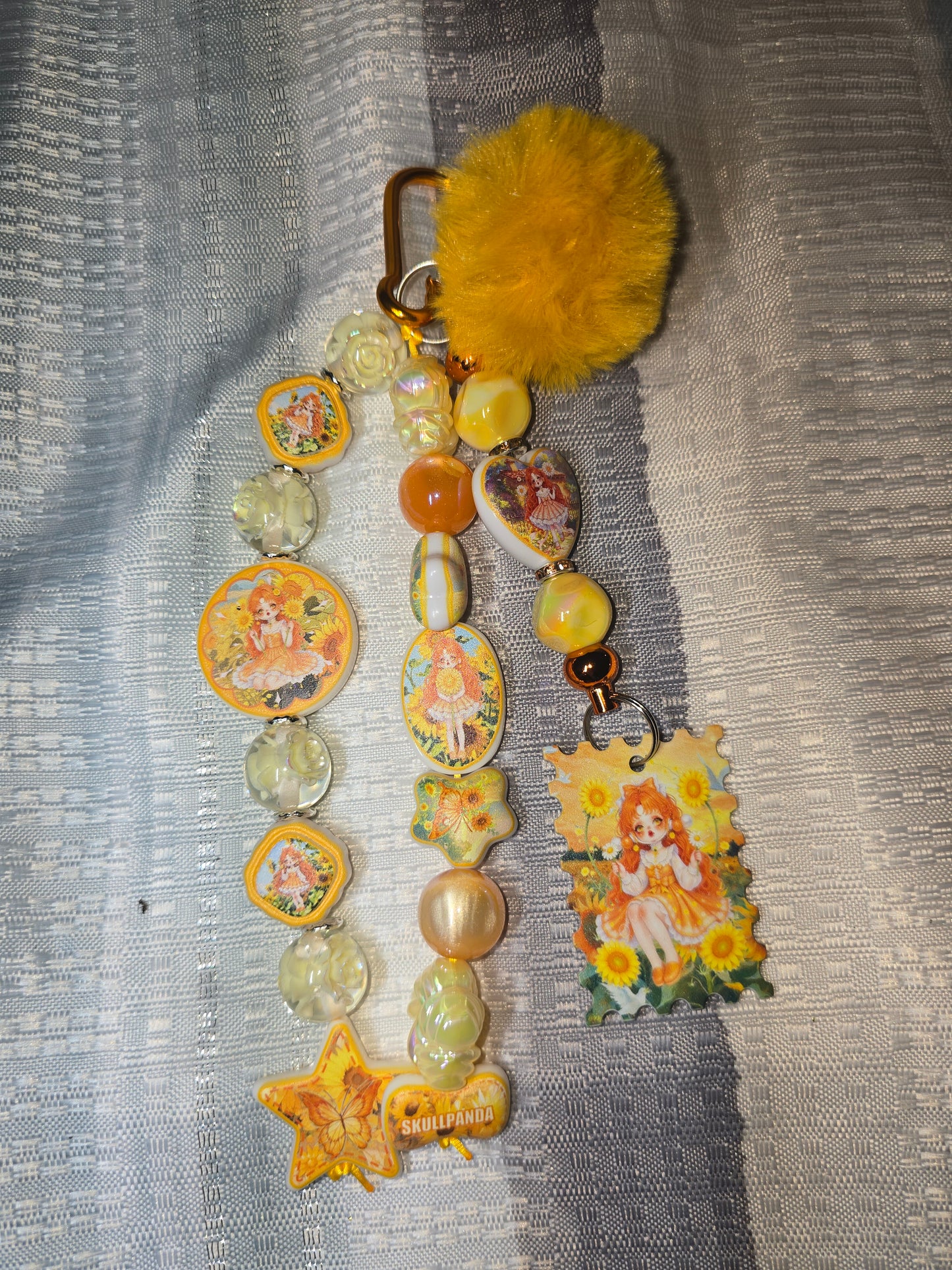 Sunflower Skull Panda Junk Keychain
