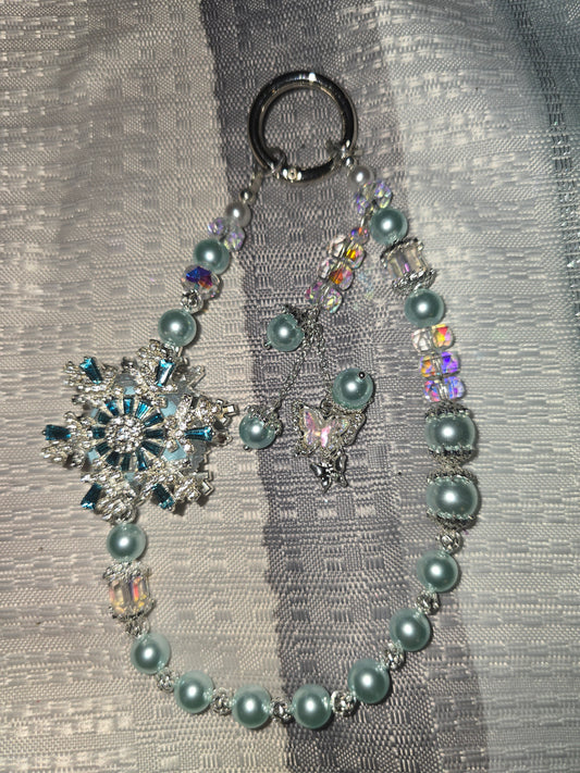 Blue Snowflake Ultra Lux Keychain