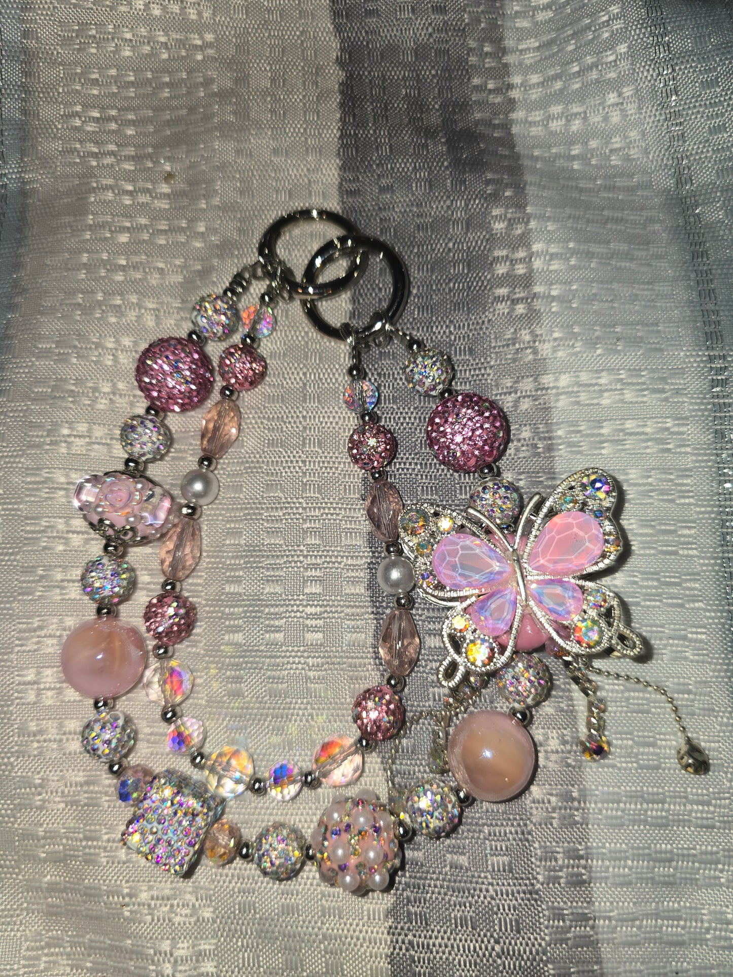 Pink Butterfly Ultra Lux Keychain