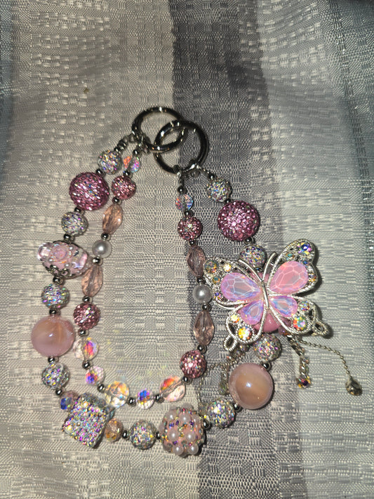 Pink Butterfly Ultra Lux Keychain