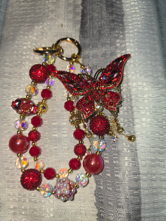 Red Butterfly Ultra Lux Keychain