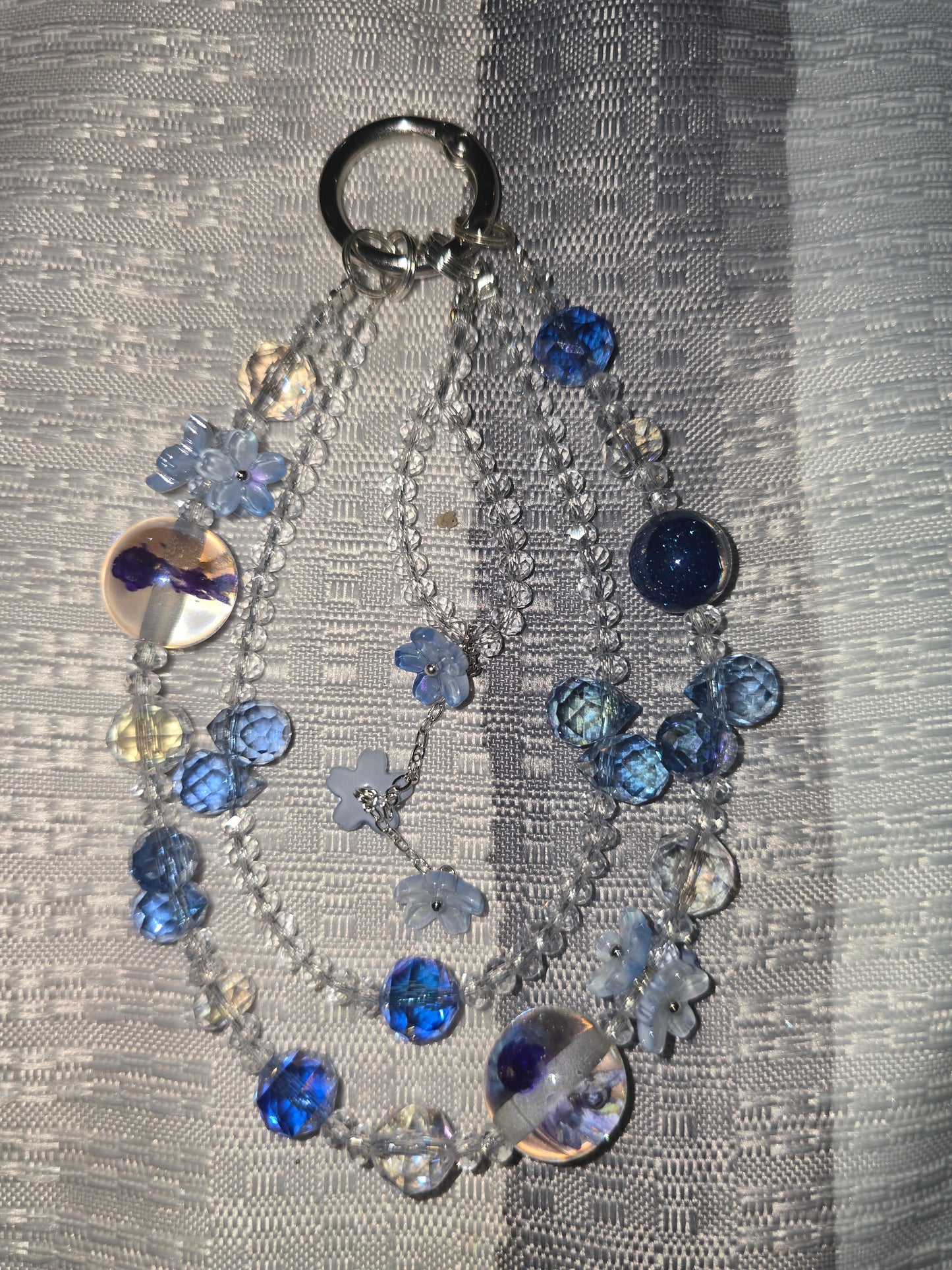 Clear Floral Fancy Keychain