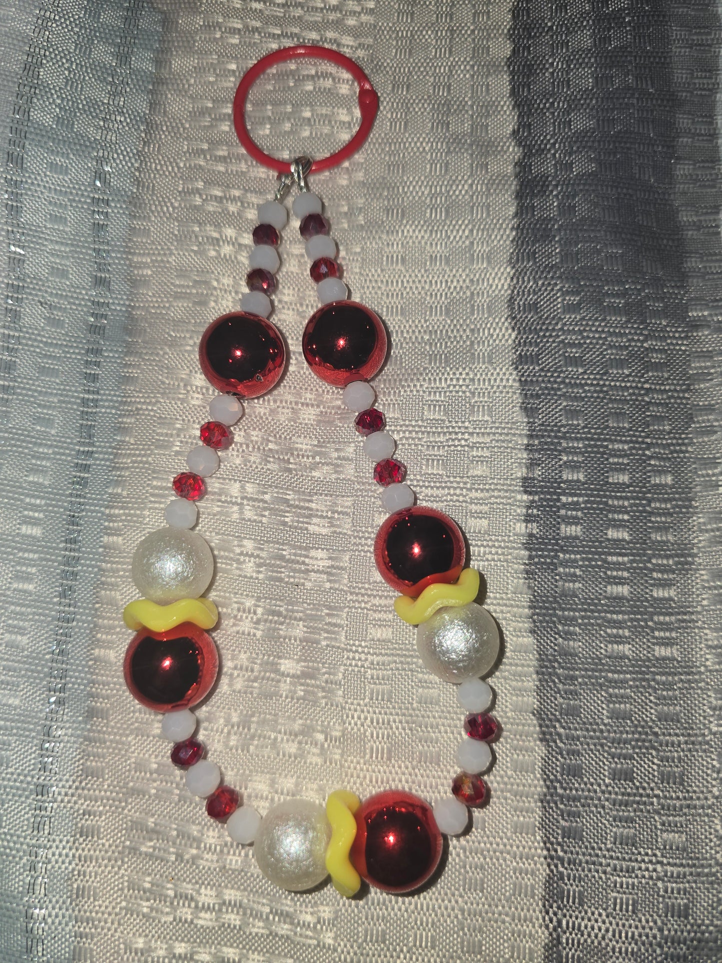 white pearled Fancy Keychain