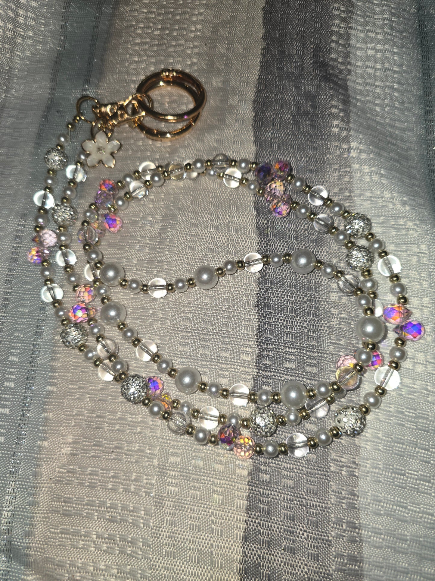 white crossbody chain